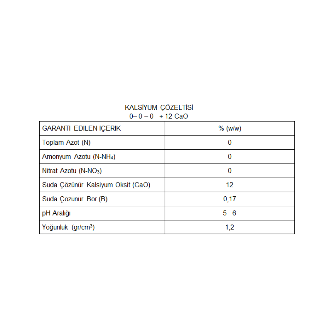 ARELCHEM CALICHEM (KALSİYUM ÇÖZELTİSİ 0-0-0+10CaO) 1 LT'LİK AMBALAJDA