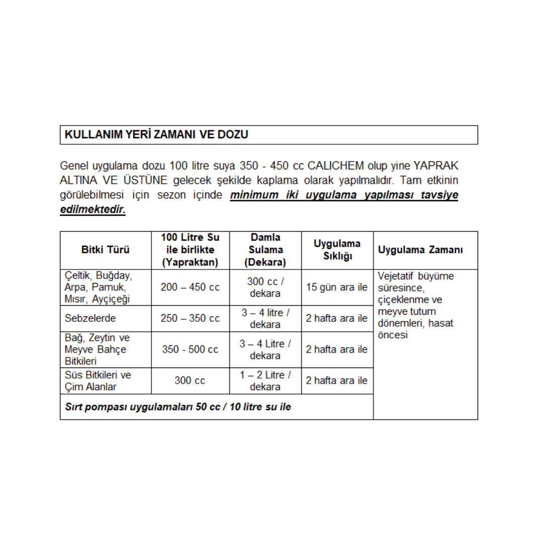 ARELCHEM CALICHEM (KALSİYUM ÇÖZELTİSİ 0-0-0+10CaO) 1 LT'LİK AMBALAJDA