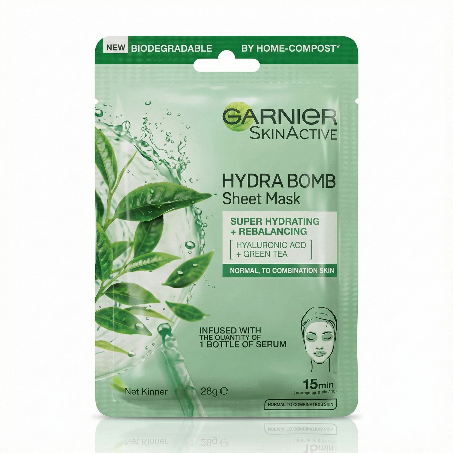 Garnier SkinActive Hydra Bomb Kağıt Yüz Maskesi - Yeşil Çay ve Hyaluronik Asit - 2'li Avantaj Paketi