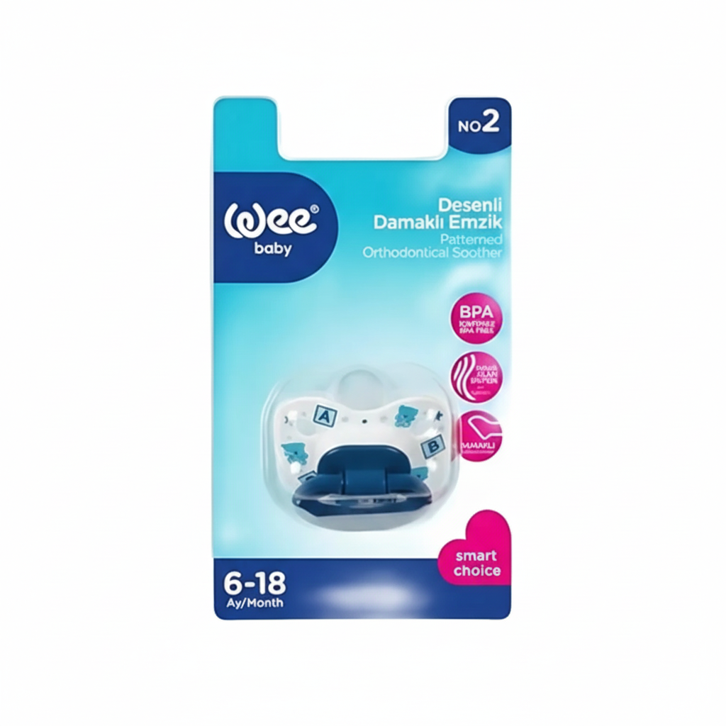Wee Baby No:2 Desenlili Damaklı Emzik 3'lü Avantaj Paketi (6-18 Ay) - BPA İçermez