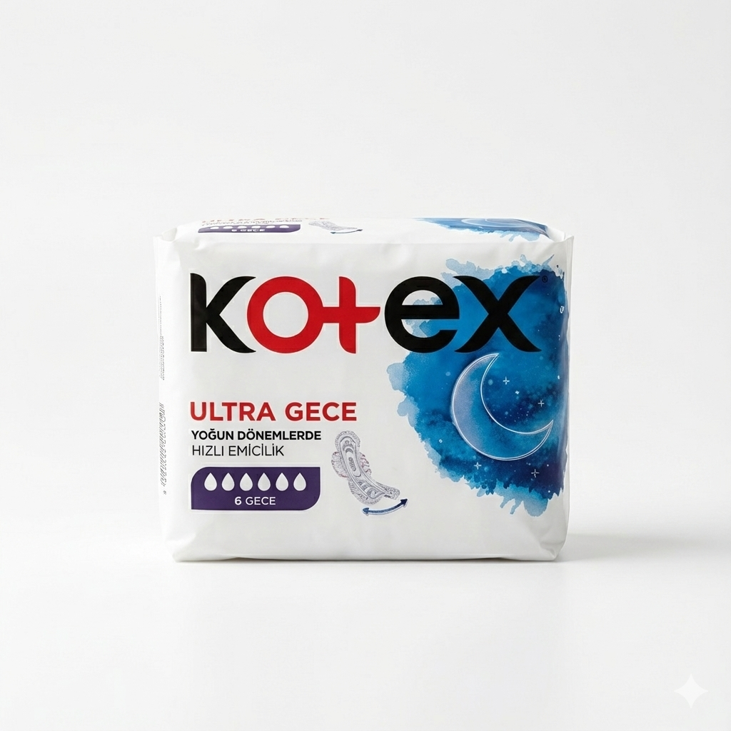 Kotex Ultra Gece Hijyenik Ped 6'lı Paket - 6 Adet Fırsat Seti (Toplam 36 Ped)