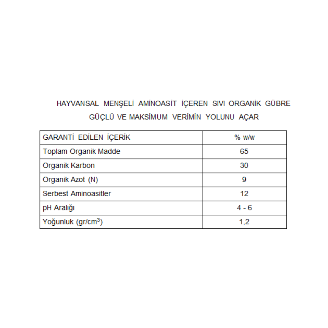 ARELCHEM MONSTER (HAYVANSAL MENŞELİ AMİNOASİT İÇEREN SIVI ORGANİK GÜBRE) 1 LT'LİK AMBALAJ
