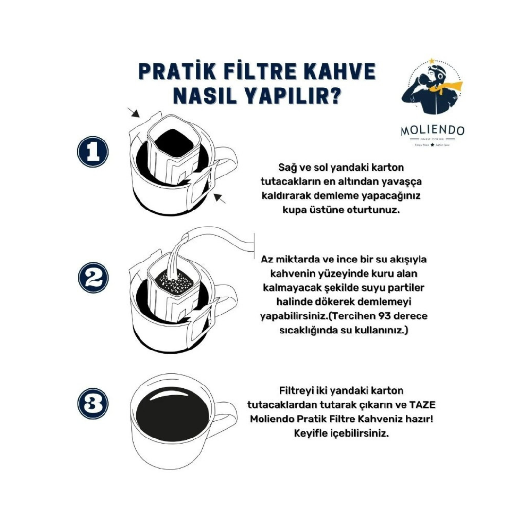 Moliendo Ethiopia Yirgacheffe Pratik Filtre Kahve 10x10 gr