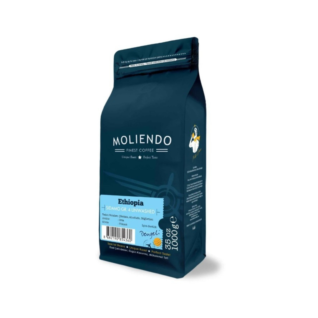 Moliendo Ethiopia Sidamo Gr 4 Kuru İşleme Yöresel Kahve 250 gr. (Öğütülmüş Filtre Kahve)