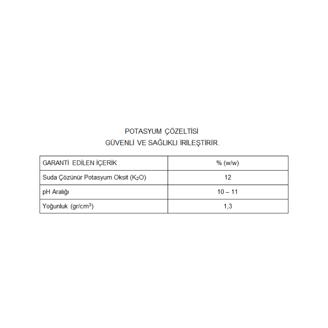 ARELCHEM OPTIMUM K12 (POTASYUM ÇÖZELTİSİ BİTKİ ÖZ SAVUNMA ARTIRICI) 1 LT'LİK AMBALAJDA