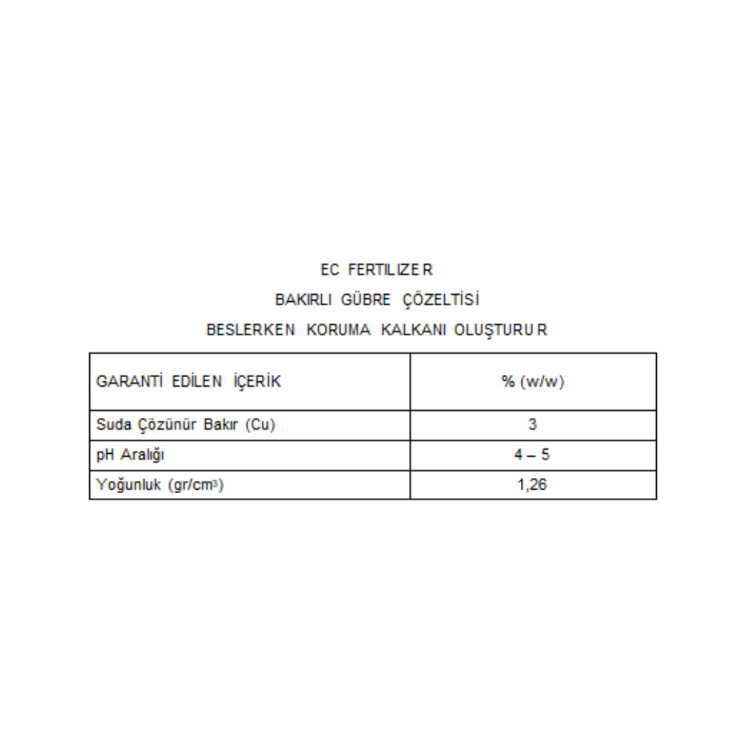 ARELCHEM PROCROP (BAKIRLI GÜBRE ÇÖZELTİSİ) 1 LT'LİK AMBALAJ