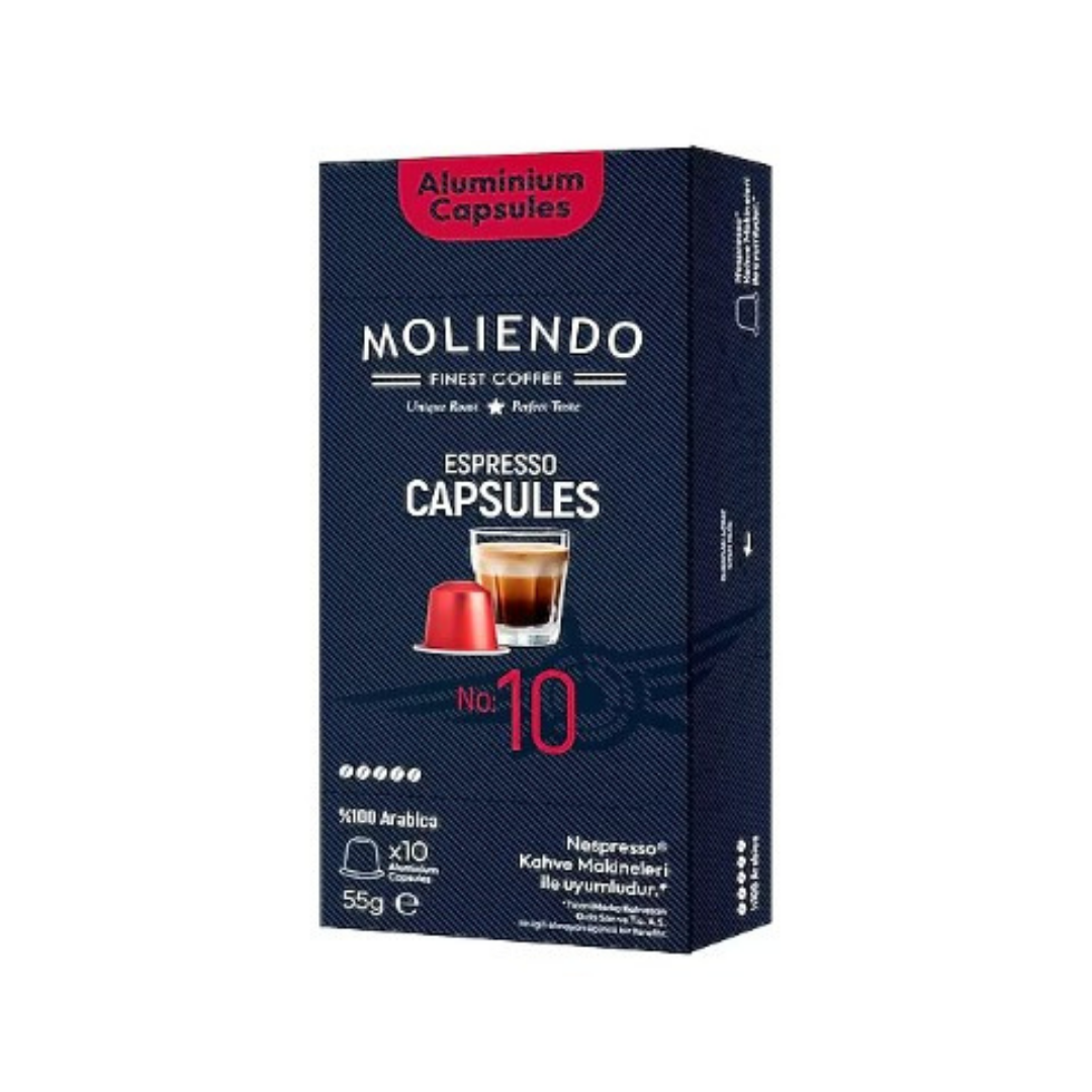 Moliendo Kapsül No:10 Nespresso Uyumlu Alüminyum Kapsül 10'lu Paket