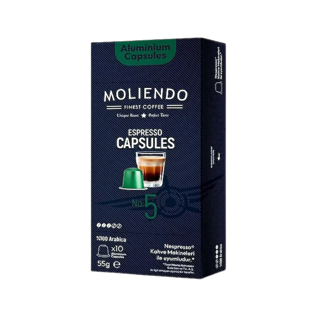 Moliendo No:5 Nespresso Uyumlu Alüminyum Kapsül 10'lu Paket