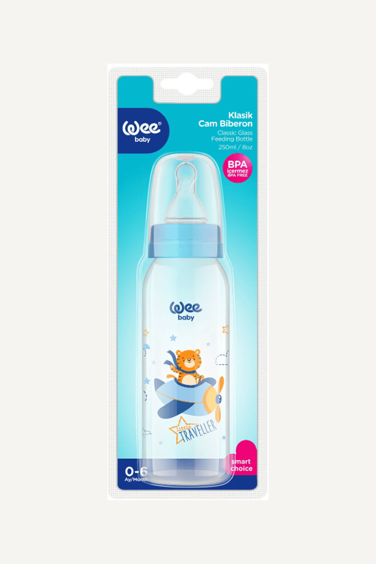 Wee Baby Klasik Cam Biberon 2'li Avantaj Paketi (250 ml, 0-6 Ay) - BPA İçermez
