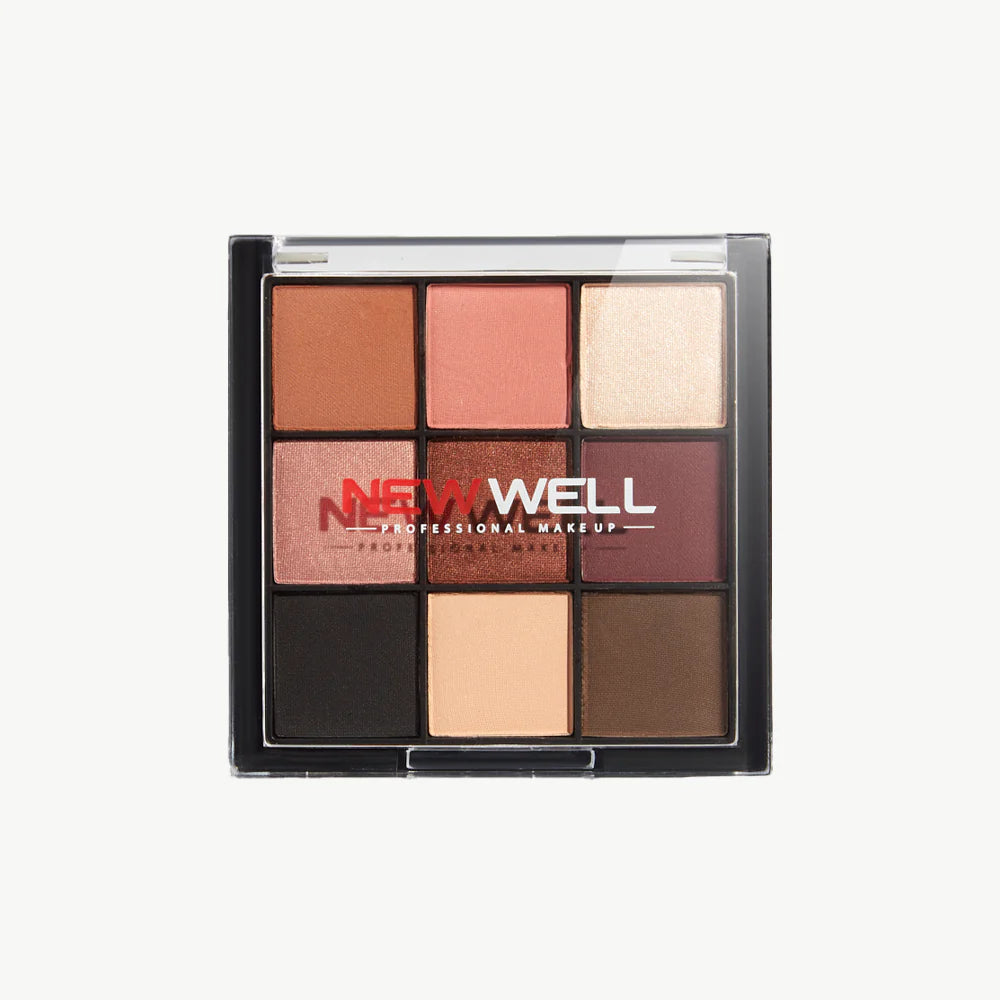 New Well 9'lu Far Paleti No:03 - Sıcak Tonlar, Mat ve Işıltılı Bitiş, Yüksek Kalıcılık