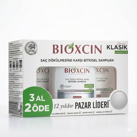 Bioxcin Klasik Bitkisel Şampuan - Normal/Kuru Saçlar İçin (3 AL 2 ÖDE Avantajlı Paket)