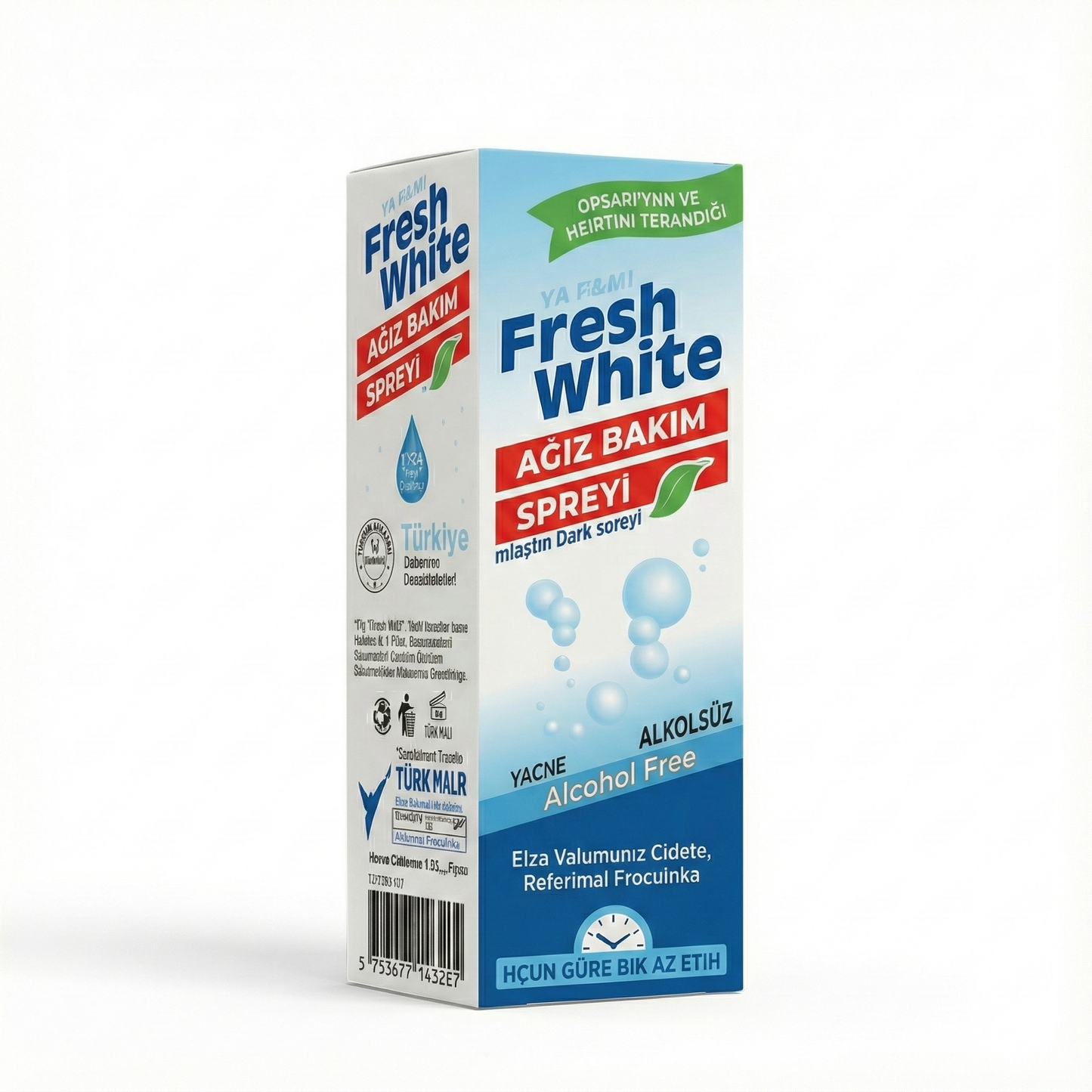 Fresh White Alkolsüz Ağız Bakım Spreyi - 4'lü Avantaj Paketi (Anında Ferahlık)