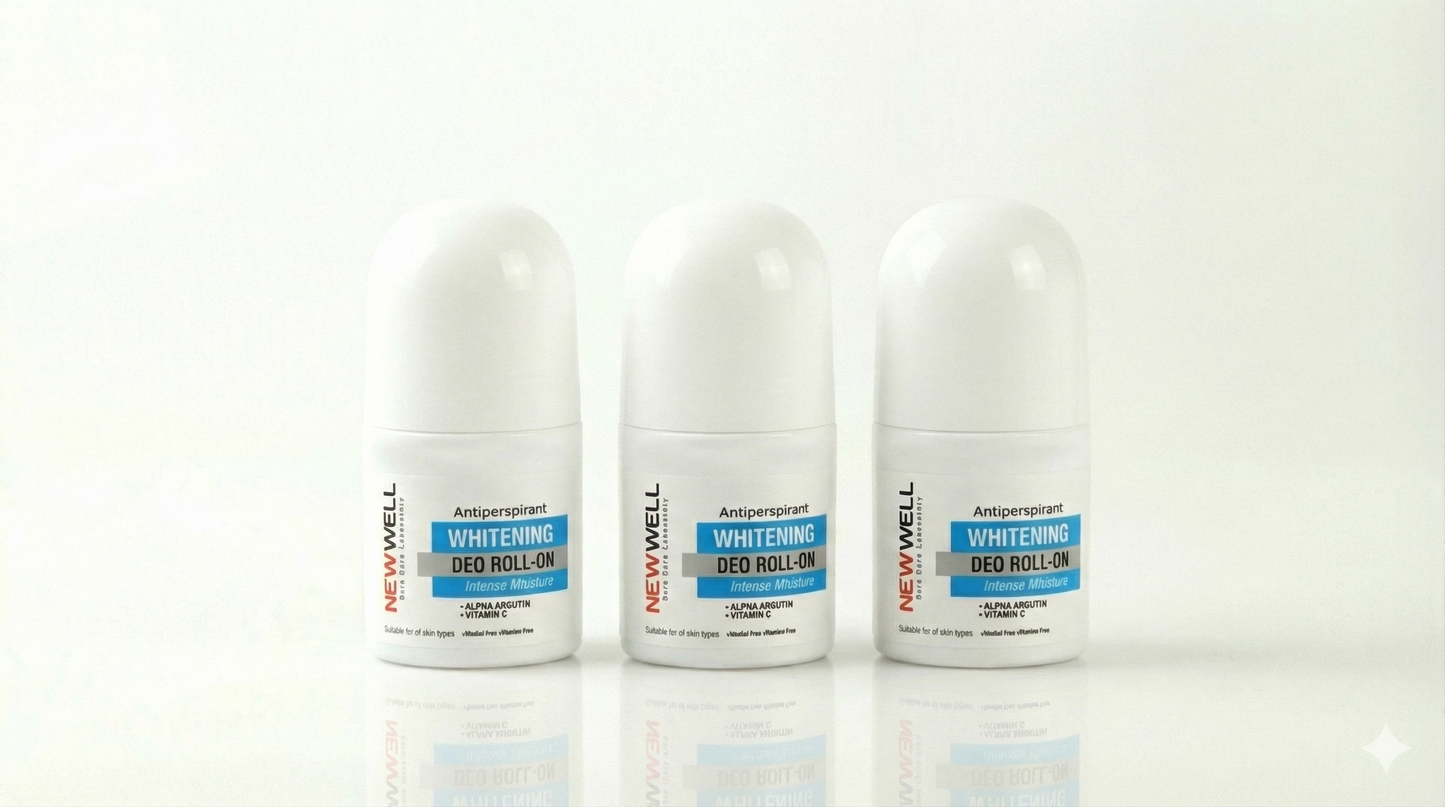 New Well Whitening Deo Roll-on - Koltuk Altı Beyazlatıcı ve Ter Önleyici 3'lü Avantaj Paketi (3 x 50 ml)