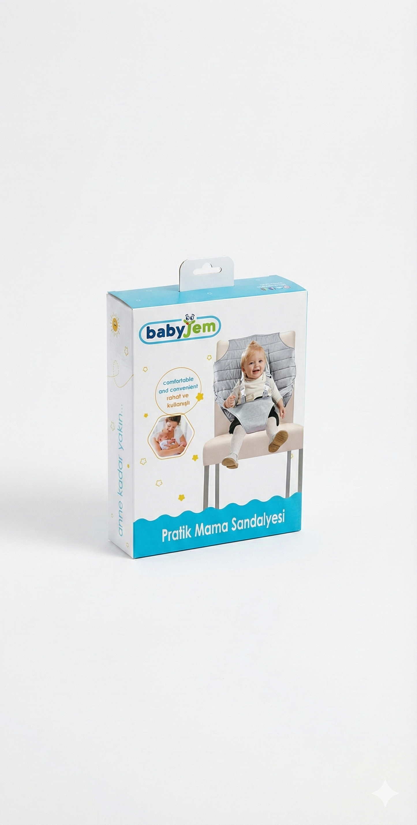 Babyjem Pratik Kumaş Mama Sandalyesi - Seyahat Tipi Taşınabilir Bebek Koltuğu (STD)