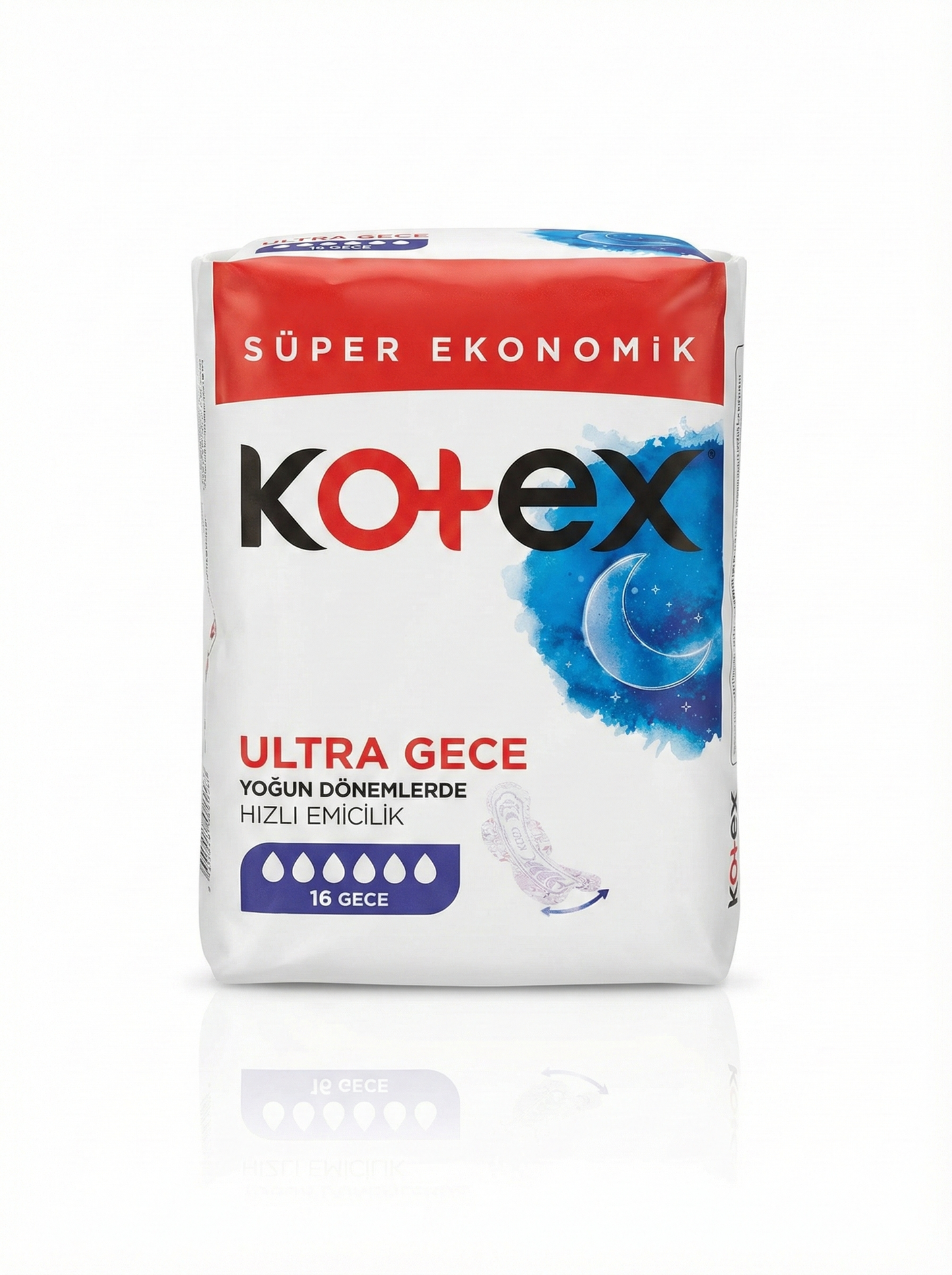 Kotex Ultra Gece Hijyenik Ped - Süper Ekonomik 16'lı Paket - 4 Adet Fırsat Seti (Toplam 64 Ped)