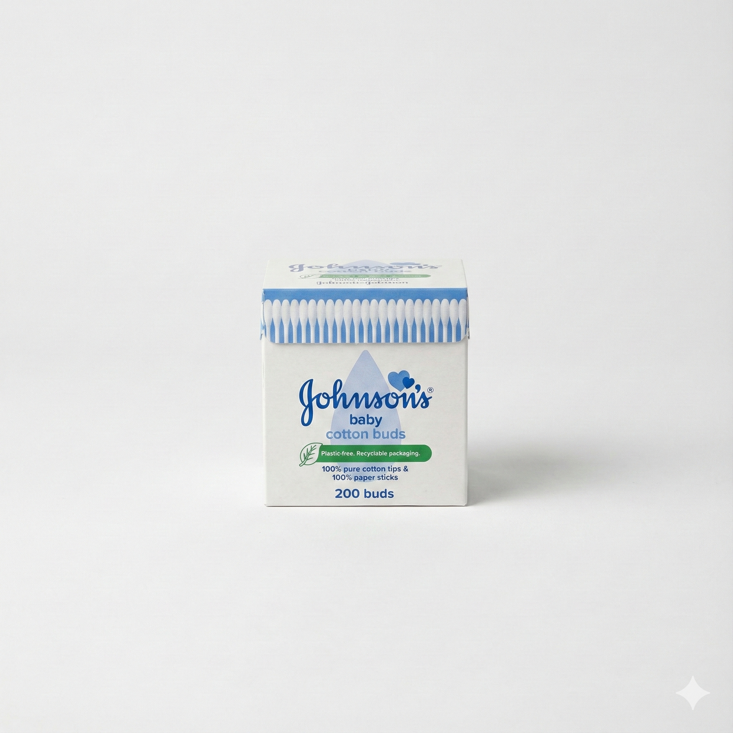 Johnson's Baby %100 Pamuklu Bebek Kulak Çubuğu (Plastiksiz & Geri Dönüştürülebilir Ambalaj) - 4'lü Avantaj Paketi (4 x 200 Adet)