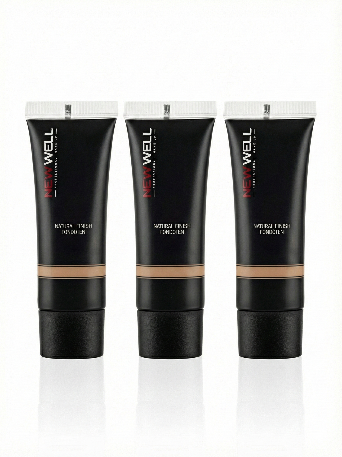 New Well Natural Finish Fondöten - Doğal Görünüm ve Kapatıcılık - 3'lü Avantaj Paketi