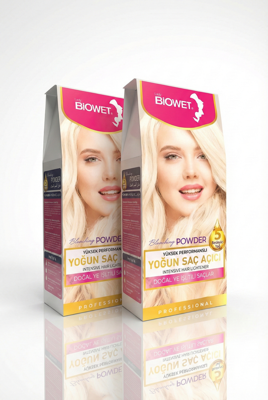 Biowet Yüksek Performanslı Yoğun Saç Açıcı Pudra - 2'li Fırsat Paketi | 5 Besleyici Yağ Korumalı