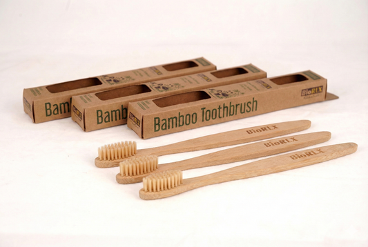 BioRLX %100 Doğal Bambu Diş Fırçası - 3'lü Eko Avantaj Paketi | Çevre Dostu & Antibakteriyel