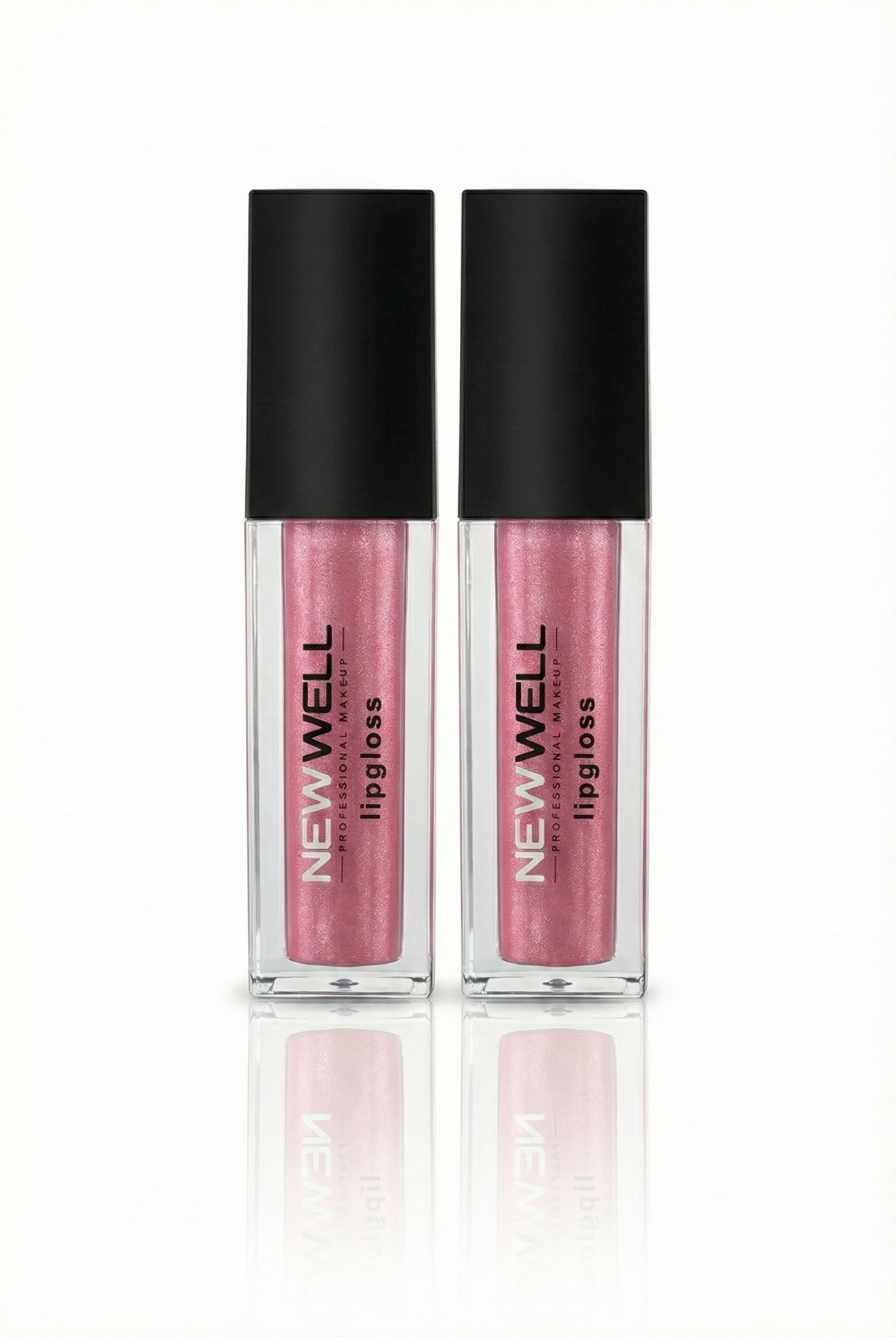 New Well Professional Işıltılı Lip Gloss - Metalik Pembe Yansımalı - 2'li Avantaj Paketi