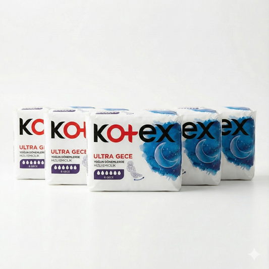 Kotex Ultra Gece Hijyenik Ped 6'lı Paket - 6 Adet Fırsat Seti (Toplam 36 Ped)