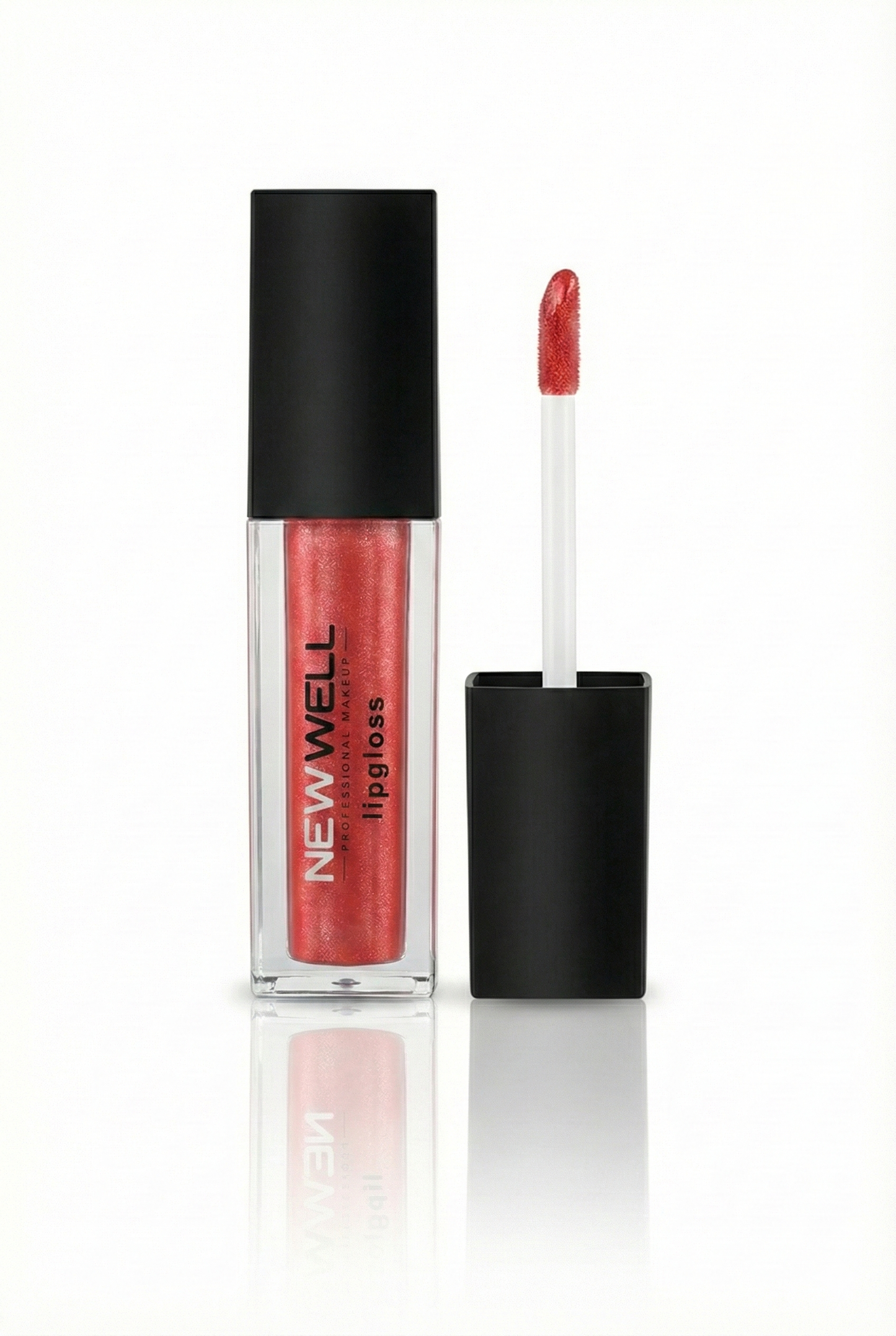 New Well Professional Shiny Liquid Lipgloss - Işıltılı Kırmızı/Mercan Dudak Parlatıcısı - 2'li Avantaj Paketi