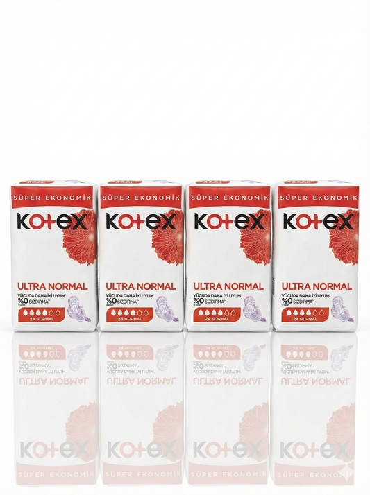 Kotex Ultra Normal Hijyenik Ped 24'lü Süper Ekonomik Paket x 4 Adet (Toplam 96 Ped) - Fırsat Seti