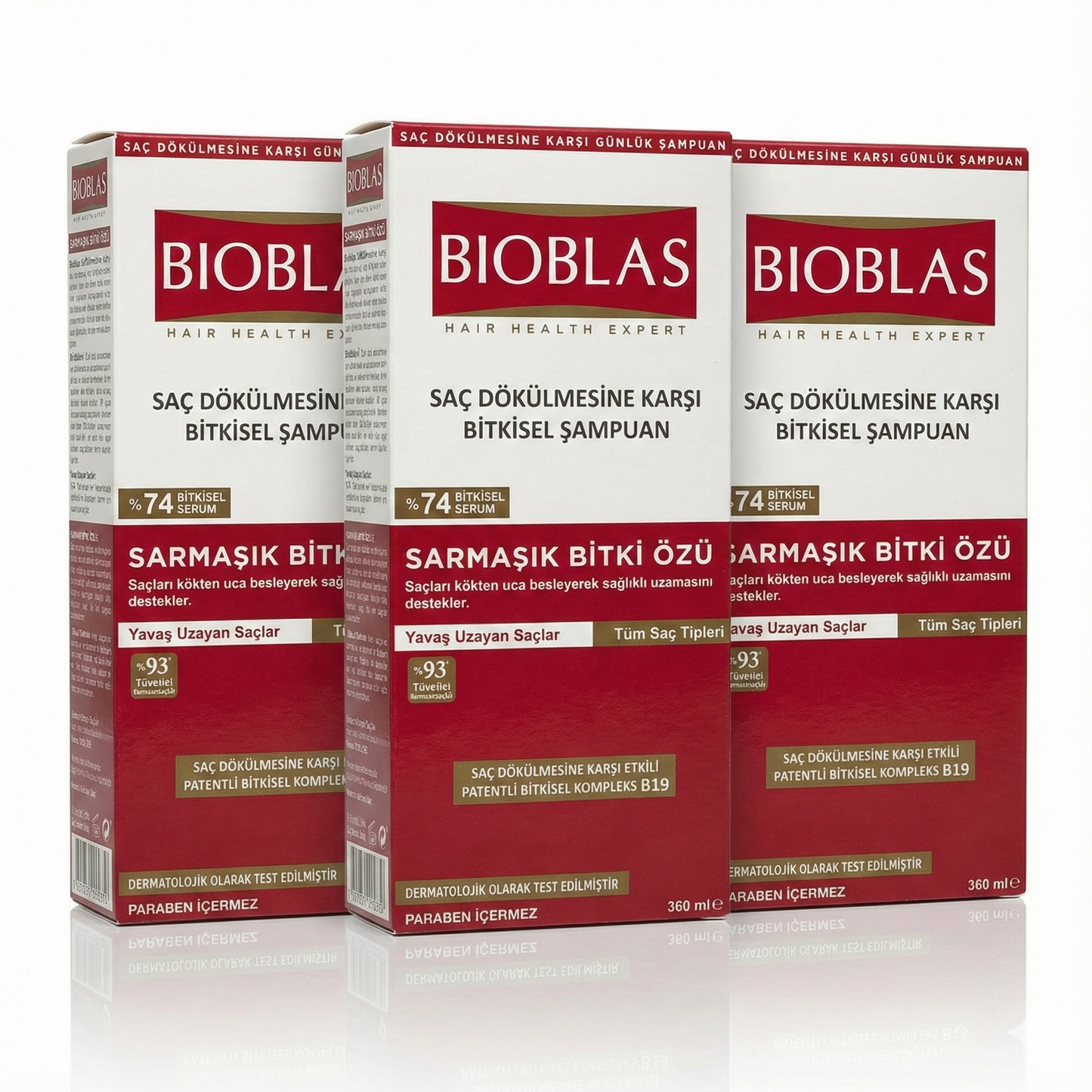 Bioblas Sarmaşık Özlü Şampuan - Sağlıklı Uzama Etkili | 3'lü Avantaj Paketi (3 x 360 ml)