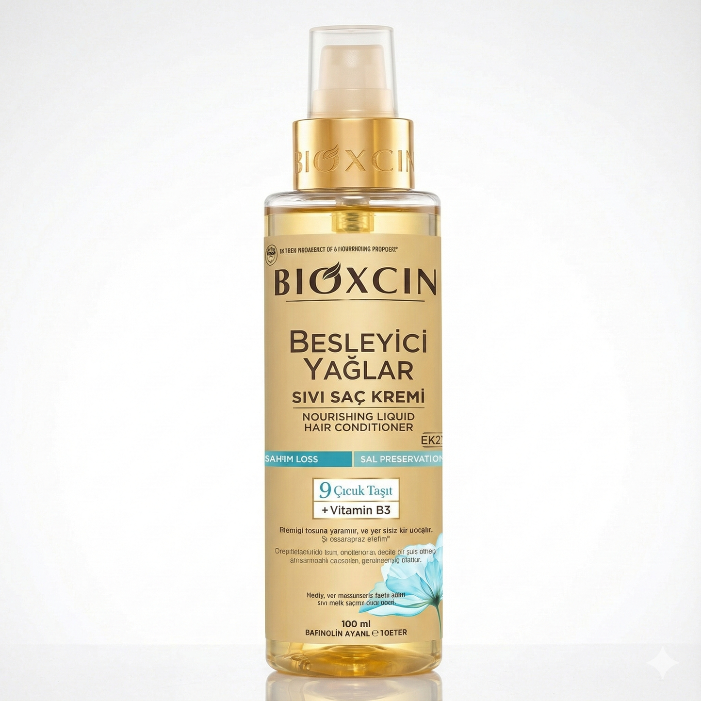 Bioxcin Besleyici Yağlar Sıvı Saç Kremi - 9 Çiçek Yağı & Vitamin B3 | Dökülme Karşıtı & Parlaklık (200 ml)